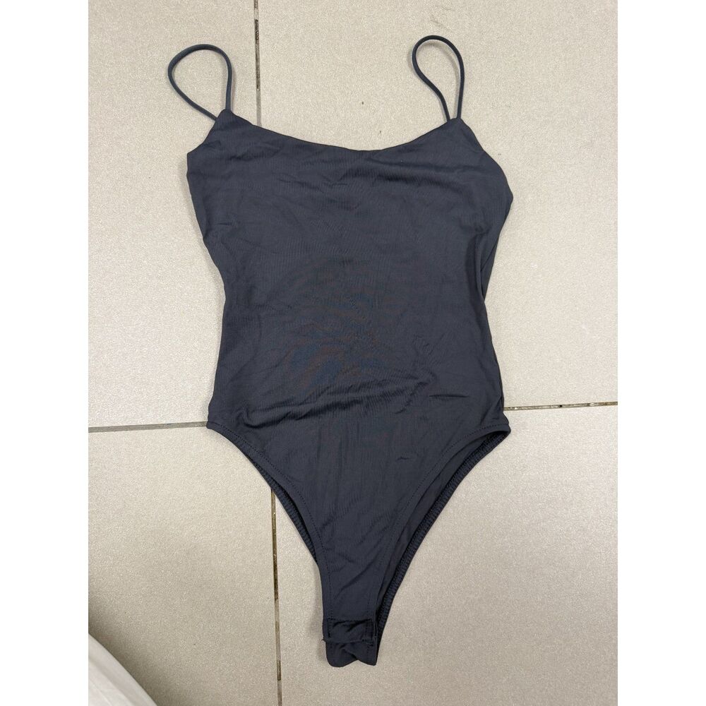 Zara Charcoal Gray Spaghetti Strap Bodysuit Women’s XS Fitted